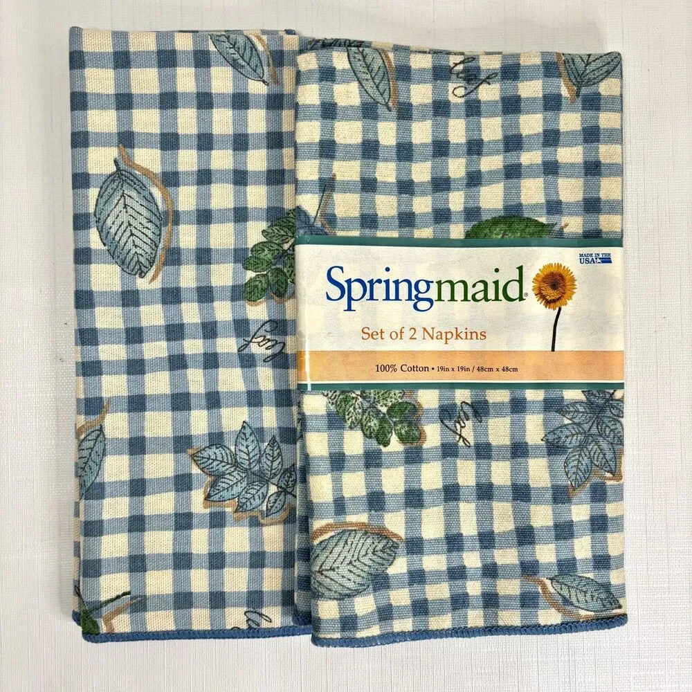 Gingham Dinner Napkins Country Farmhouse Cottagecore Springmaid Baxter Made USA